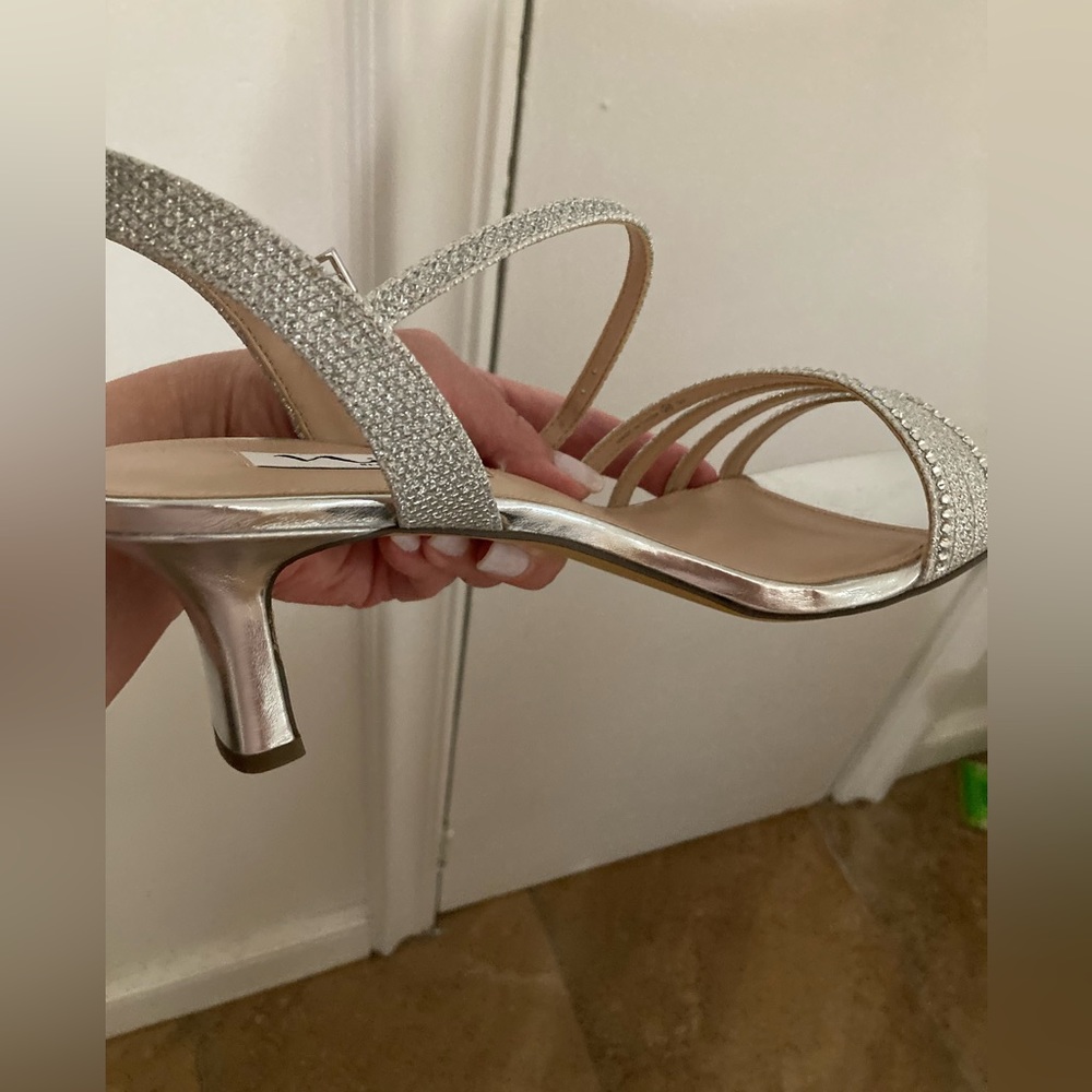 Silver Nina Sandals Size 9